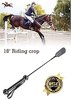 Vista 3 de RIDIN Cultivo de caballos de 18 pulgadas, látigo de 33 pulgadas, látigo ecuestre de cuero para caballos - Cultivos para caballos