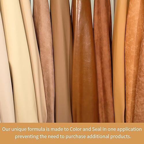 Miniatura 7 de Furniture Clinic Pintura de reparación de cuero, sello y color 2 en 1, uso en arañazos, desgarros y agujeros en asientos de automóvil, muebles, kit