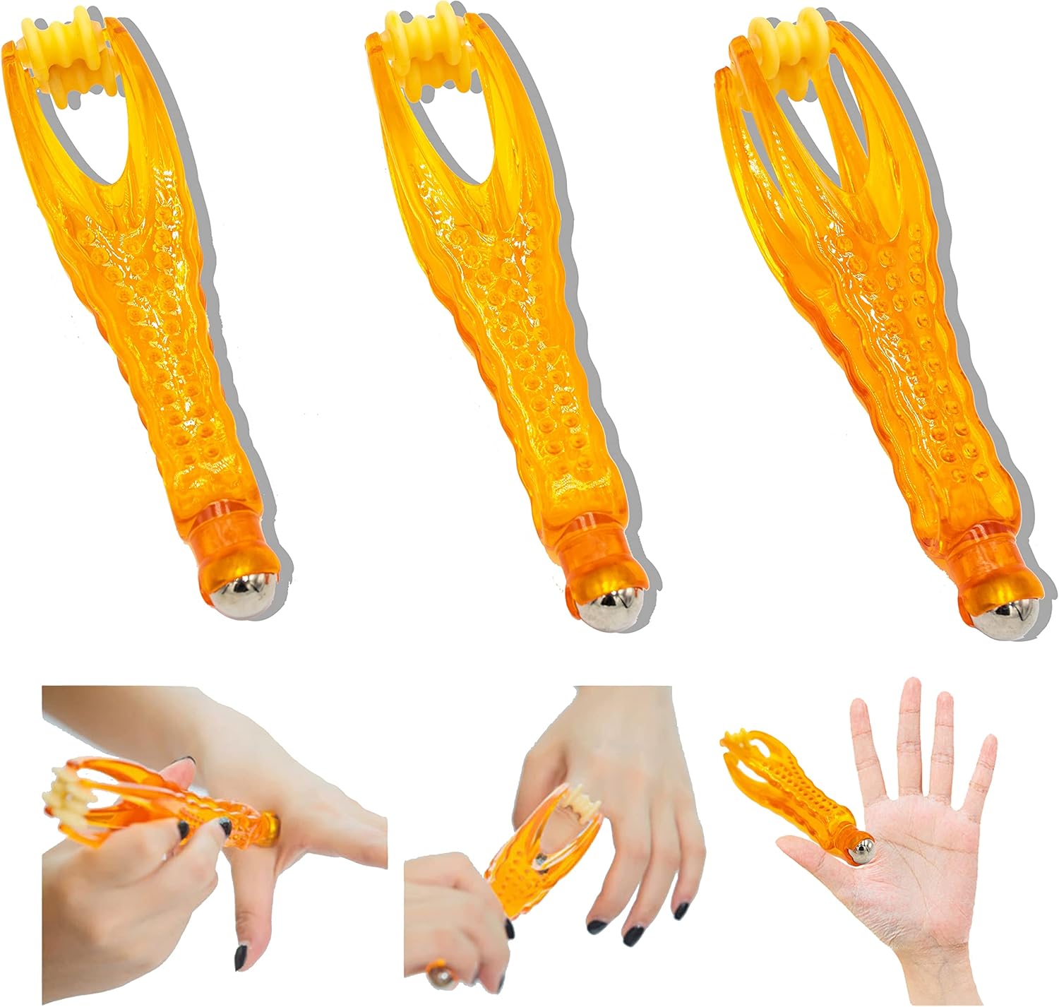 Yeesabella 3 PCS Acupressure Finger Massager Finger Rings