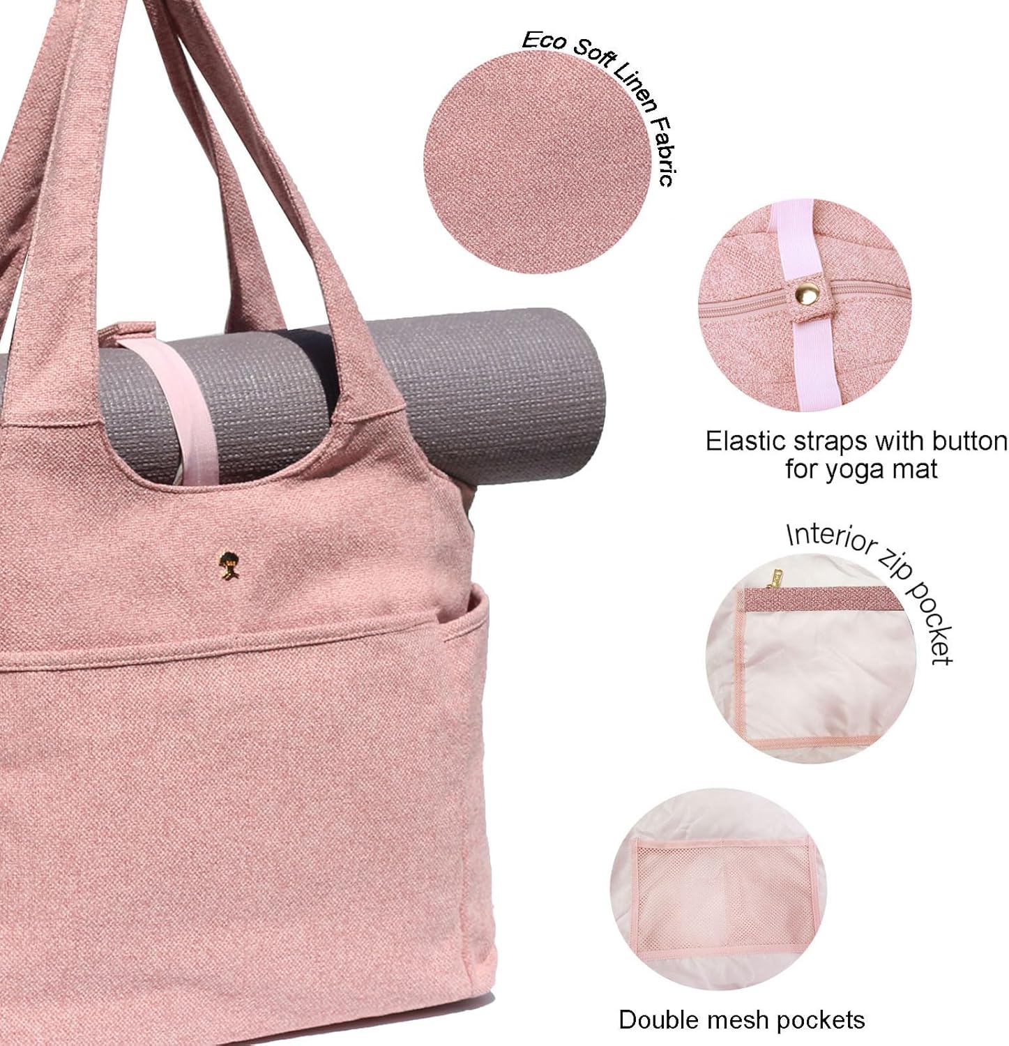 ESVAN Yoga Tote Bag Mat bag Women Shoulder Bags Carryall Tote for Travel Office Workout Gym Nurse Beach
