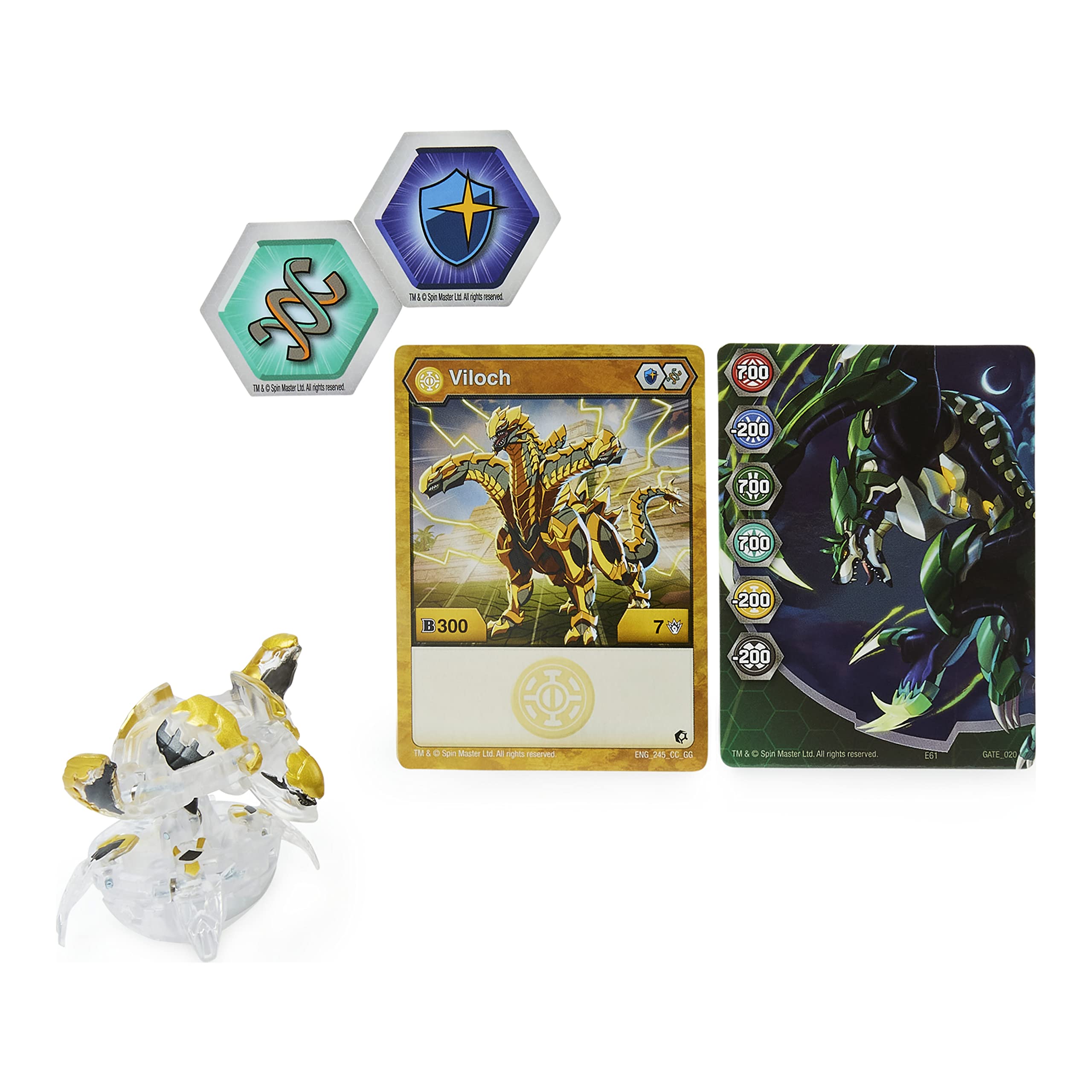 Bakugan Geogan Rising Diamond Viloch: Statuetta Da Collezione 5,1 Cm Con 2 BakuCores E Carte - 4
