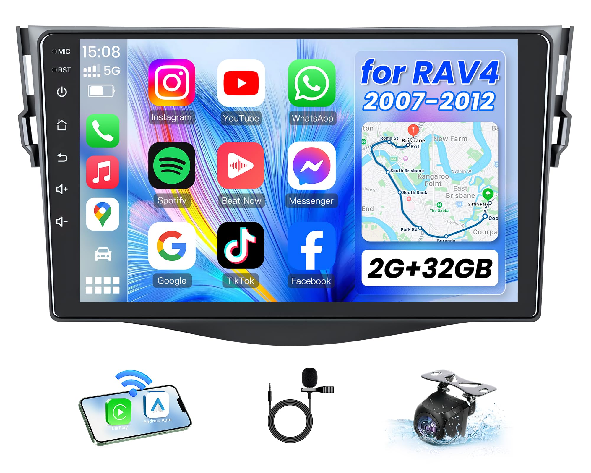 Amazon.com: [4 Core + 32G] for Toyota RAV4 Radio 2007-2012: 9