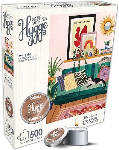Miniatura 2 de KI Puzzles - Rompecabezas de 500 piezas para adultos, colección Hygge Stay at Home Rhi James de 24 x 18 pulgadas