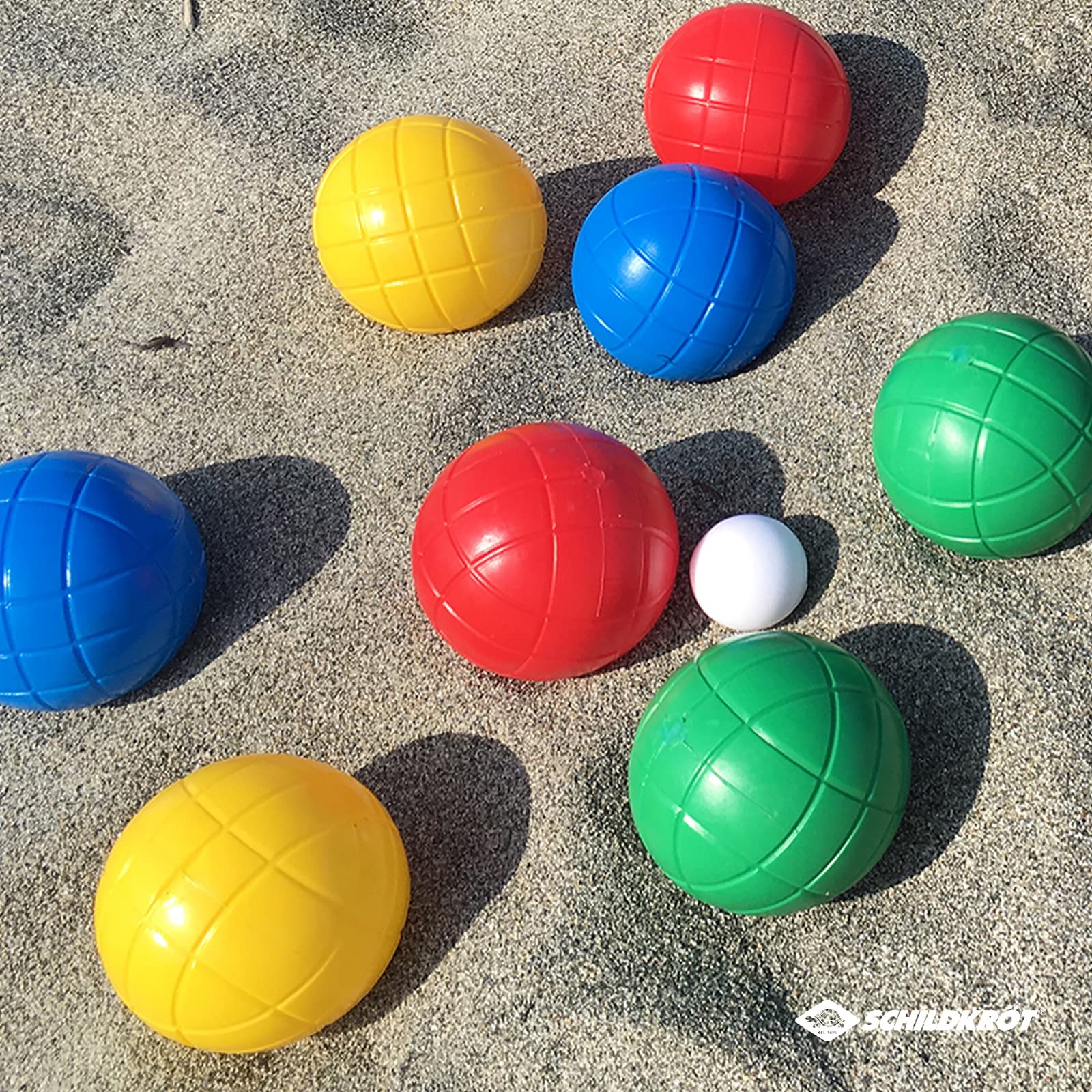 Schildkröt Fun Boccia Set 4×2 Bolas de Boccia Bola Objetivo Ø 7,25 cm Plástico Relleno de Agua Multicolor