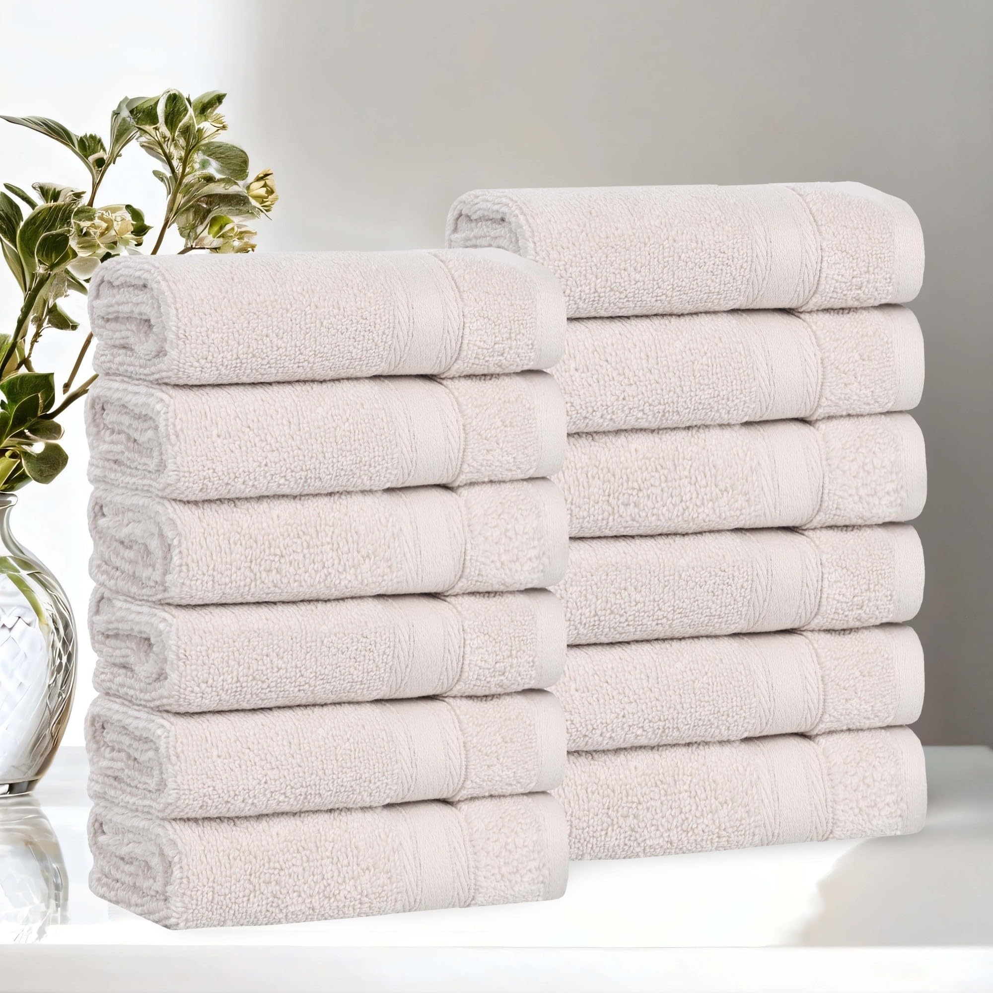 Toallas pequeñas de felpa de algodón para baño, cocina y ducha de peso medio Belmont