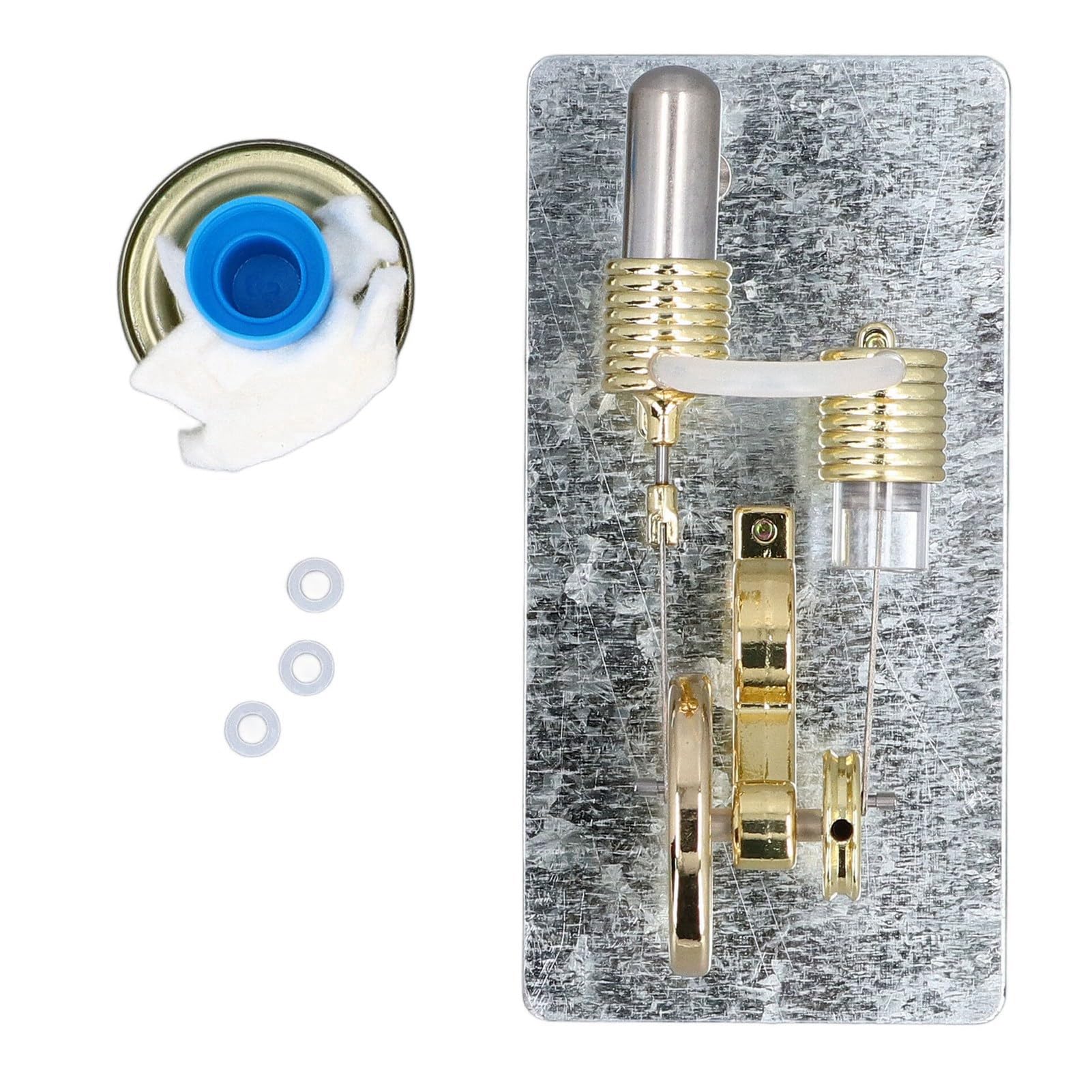 Kit motore Stirling a 16 cilindri, facile da montare, modello scientifico per scopi educativi e decorazione da scrivania, in acciaio inox