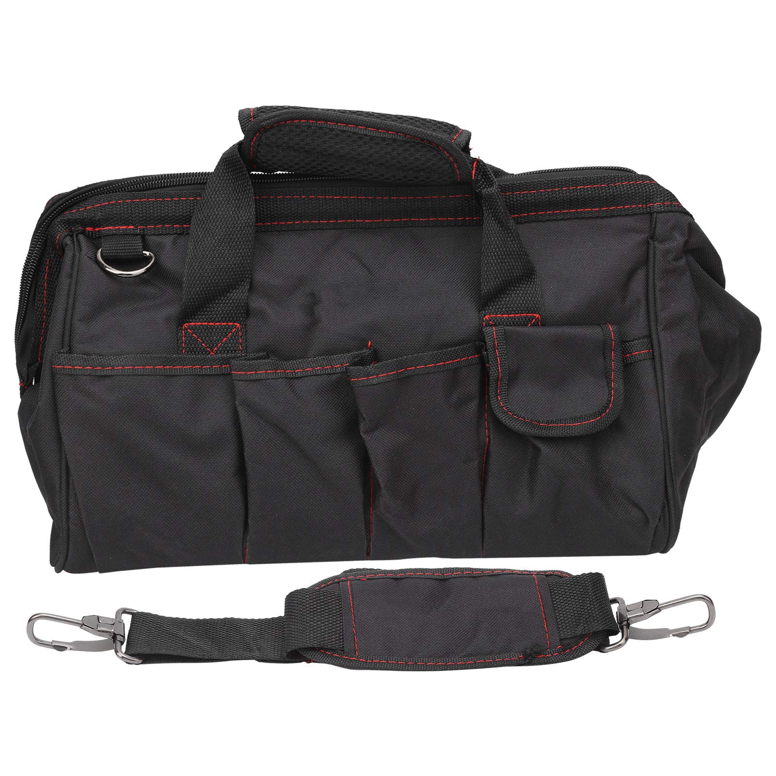 Bolsa de herramientas para electricista de 35,5 cm, con múltiples bolsillos para llaves, destornilladores y accesorios, bolsa de trabajo para profesionales y entusiastas del bricolaje
