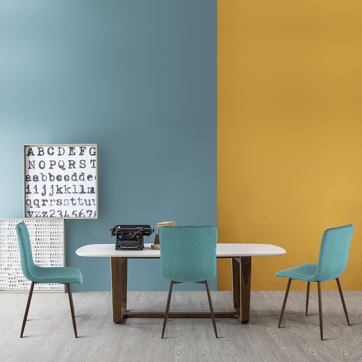 EdgeMod Wadsworth Dining Chair with Walnut Legs (Green/Walnut)