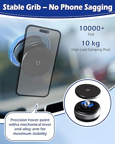 Miniatura 7 de Soporte magnético para teléfono para automóvil, soporte magnético giratorio ajustable de 360, soporte magnético de succión de aire, soporte