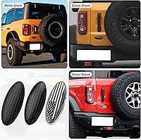 Vista 6 de CONGCONG Emblema para Ford Bronco, superposición de 5 pulgadas para portón trasero emblema ovalado de bandera americana negra para Ford Bronco Negro