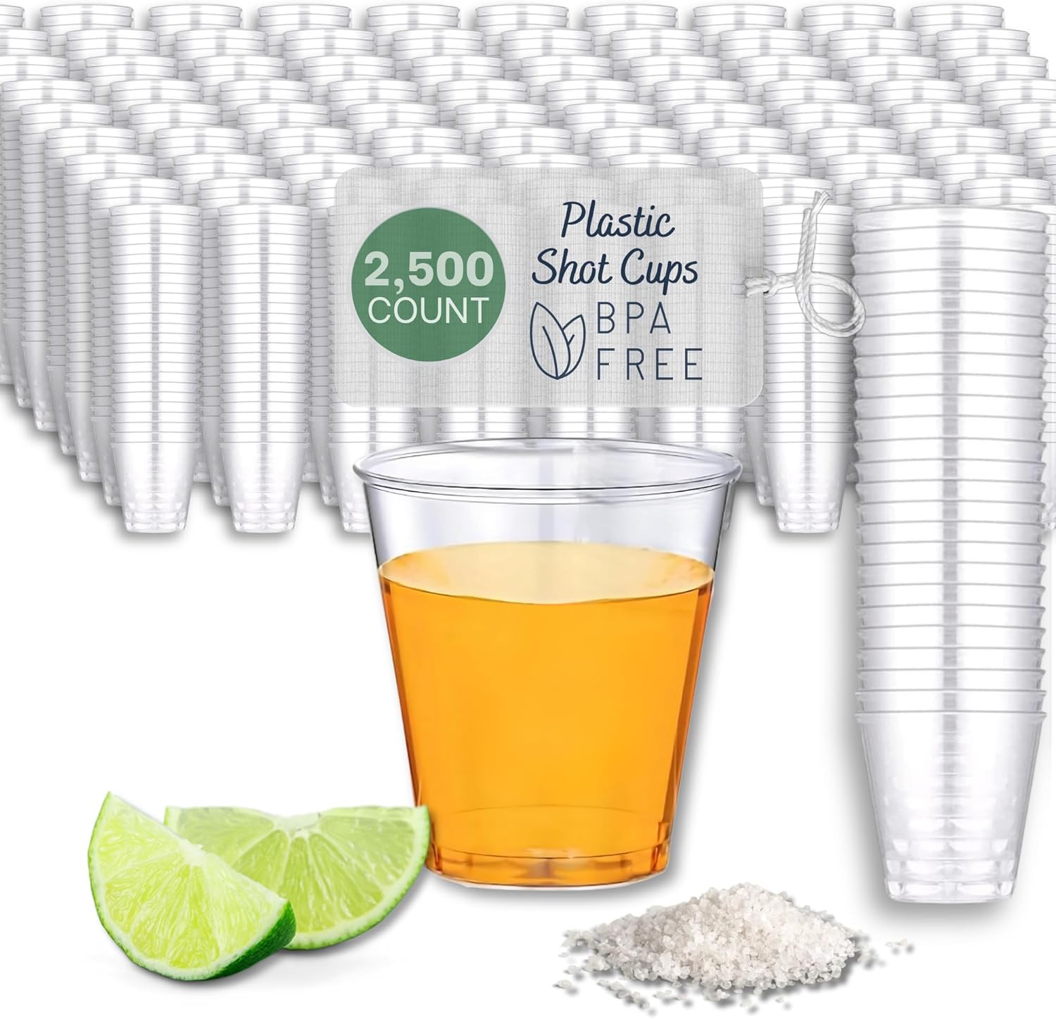 Stumbelina 2,500 COUNT | 1oz CLEAR PLASTIC SHOT GLASS CUPS | Bulk Wholesale Large Quantity Bar Restaurant Party Pack | Disposable Mini Cups | Jello Shots