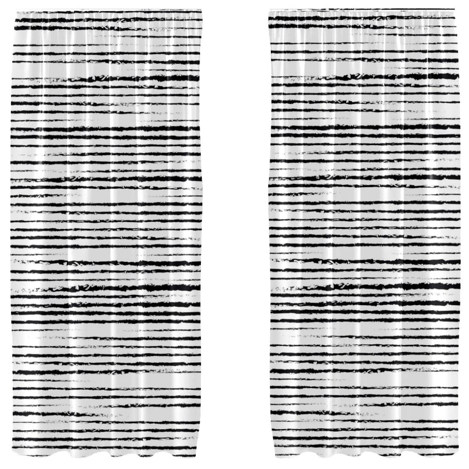 Cortinas a rayas verticales de 55x84 pulgadas para ampliar visualmente salones oscuros y pequeños