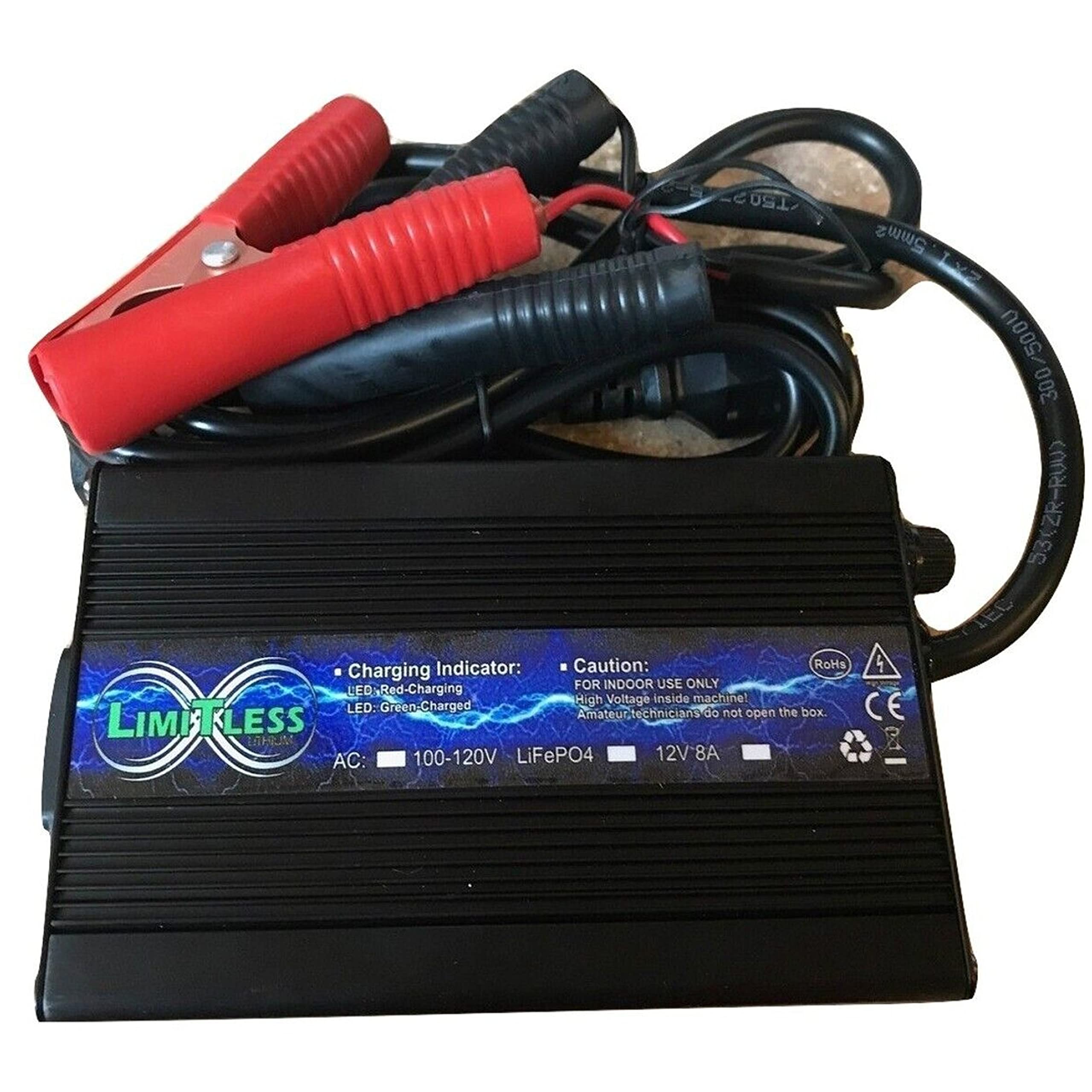 Limitless Lithium Nano-8A-12V Lifepo4 Battery Charger 8 Amp 12v Car Audio SQ HiFi SPL