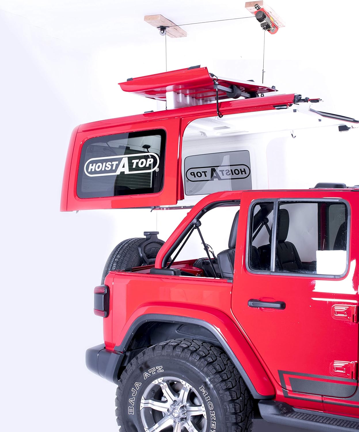 Lange Originals Power Jeep Wrangler JK 4 Door Top Hoist (2007-2018) – 120V Electric Easy Garage Mounted Hardtop Removal and Storage System – One-Person Lift