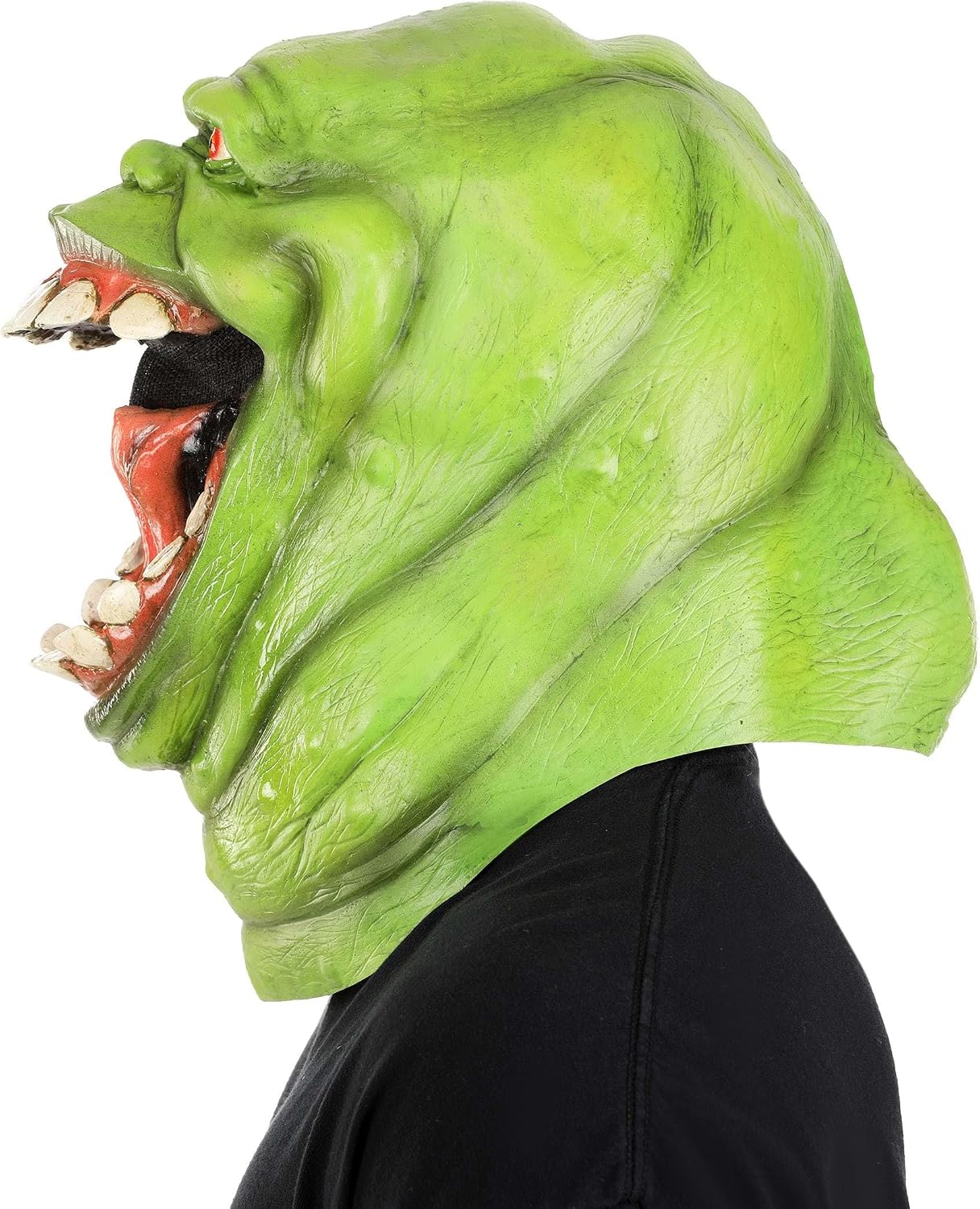 Fun Costumes Adult Ghostbusters Slimer Costume Mask, Green Full Head Latex Halloween Mask Cosplay, Movie Character Party Prop