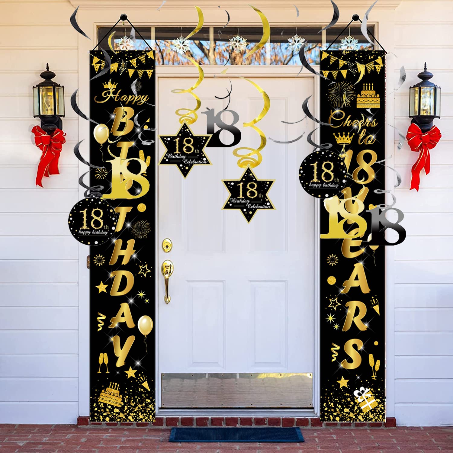 Sfondo Festa 18 Anni Striscione 18 Anni Oro E Nero Telo Sfondo