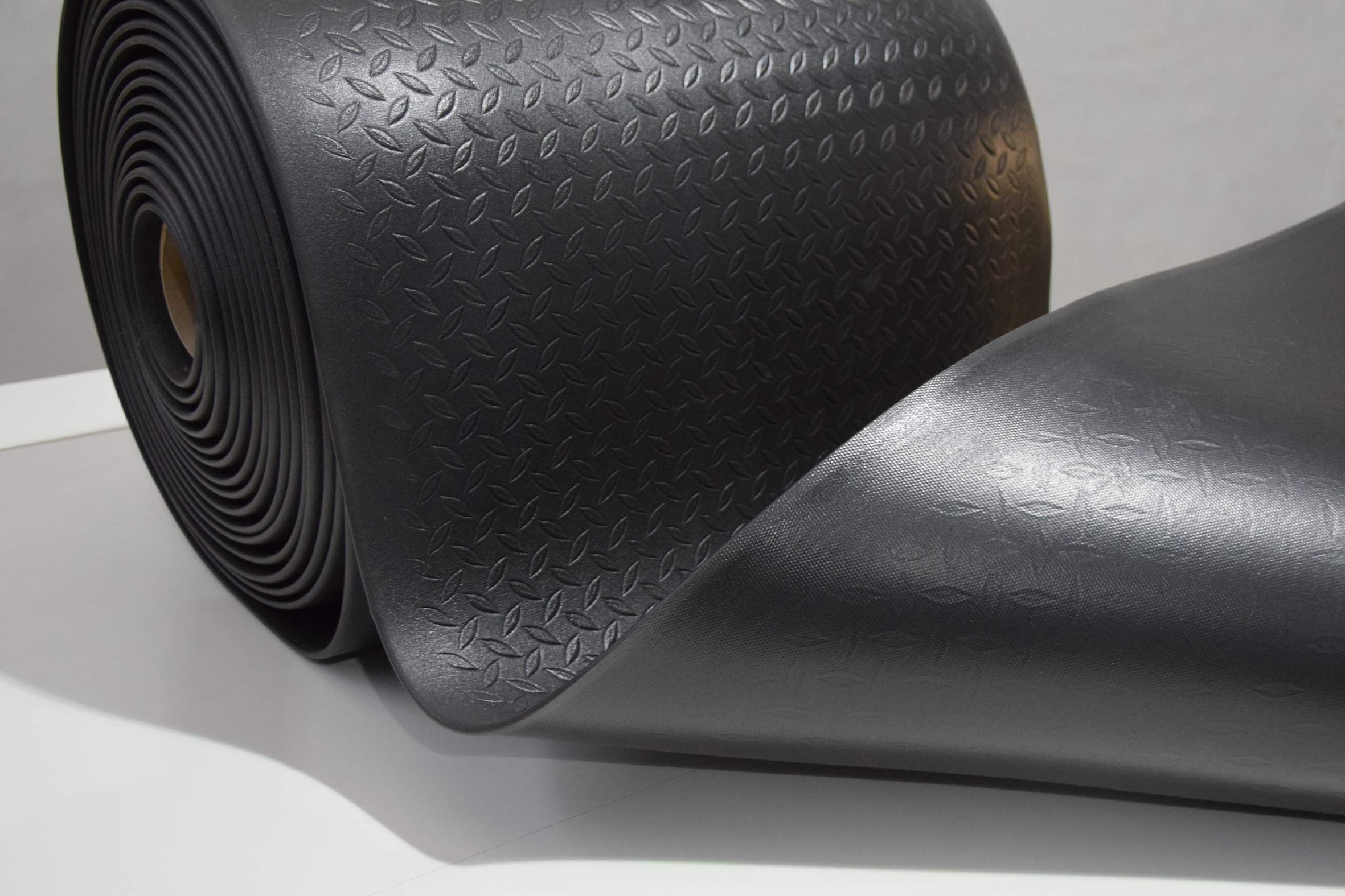 SOFT STEP Ergo | Anti-Ermüdungsmatte | PROFI Komfort Arbeitsplatzmatte Rautenmuster | 100% Vinylschaum | 13mm hoch (60cm x 120cm, schwarz)