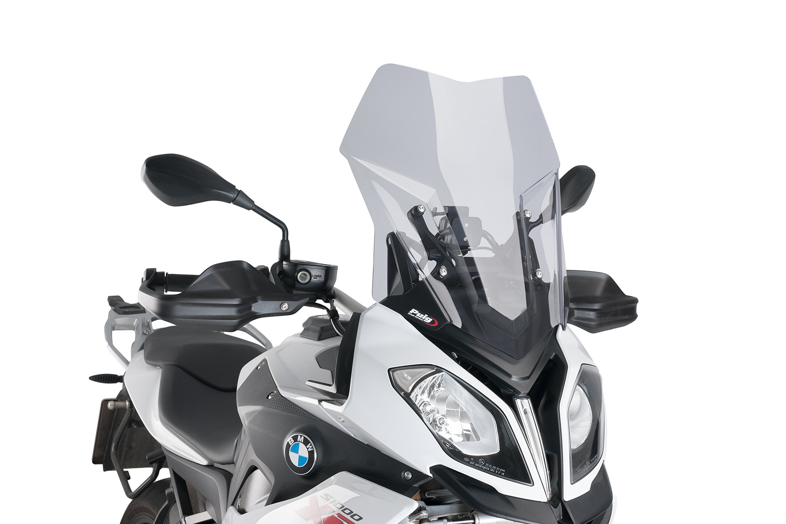 Puig 7619H High and aerodynamic Touring windscreen in 4 mm CN acrylic with rounded profile, flat upper area and deflectors that improve protection, Smoke