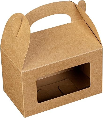 Miniatura 2 de Restaurantware Bio Tek - Cajas a dos aguas de 6 x 3.5 x 3.5 pulgadas para recuerdos de fiesta, 100 cajas de granero duraderas  Ventana de PET