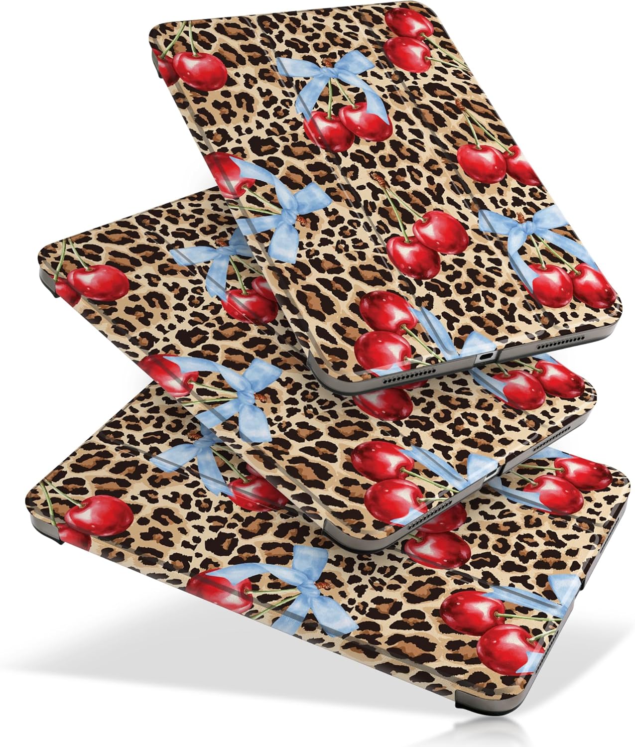 DONGKE for iPad Air 11-inch M3 2025 M2 2024, iPad Air 5th 2022 / 4th Generation 2020 10.9-inch, Slim Foldable Stand Hard PC Translucent Back Shell Smart Cover - [Auto Wake/Sleep] - Leopard - Image 9