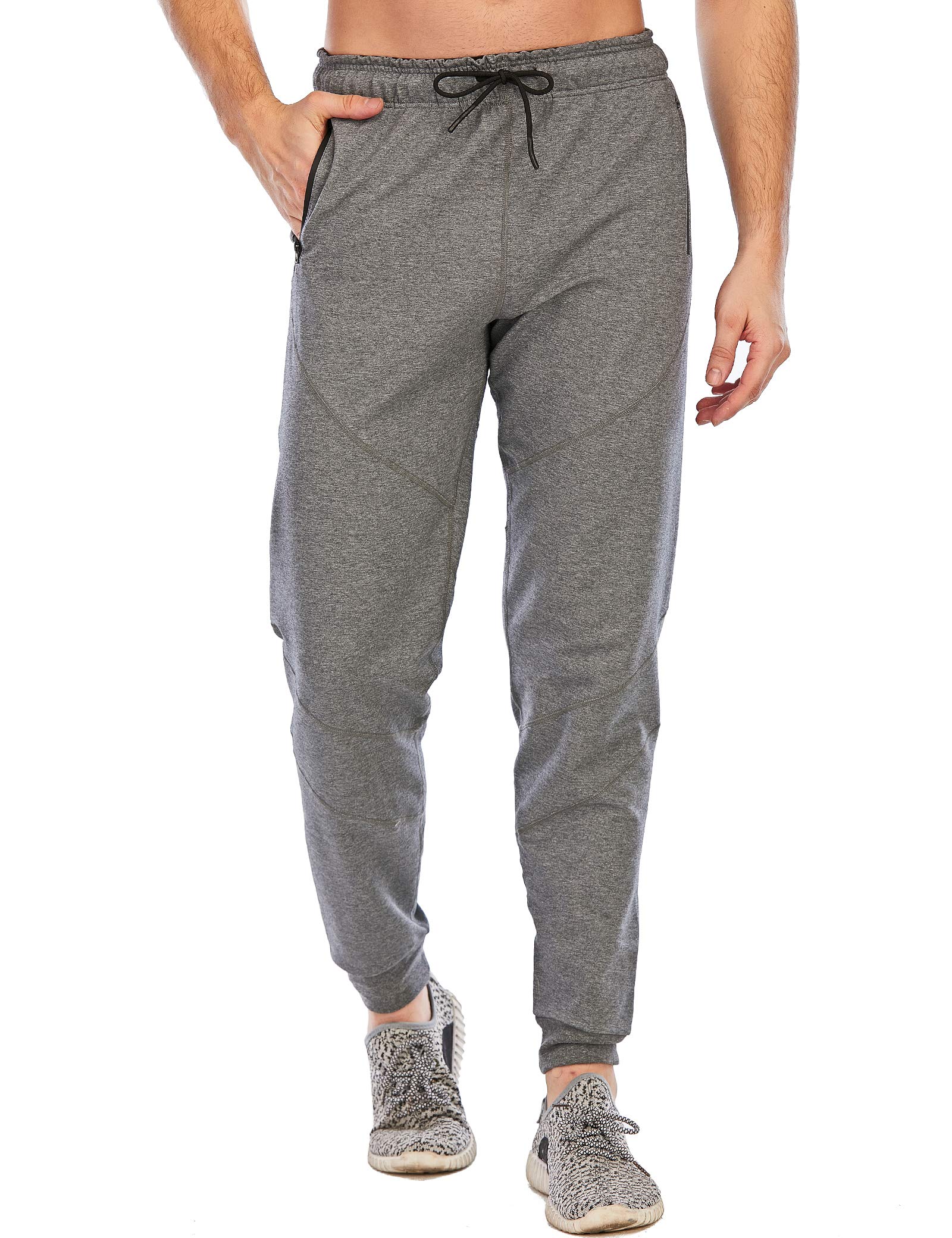 MANAIXUAN Men's Basic Jogger Sweatpants Workout Tapered Athletic Training Pants with Pockets