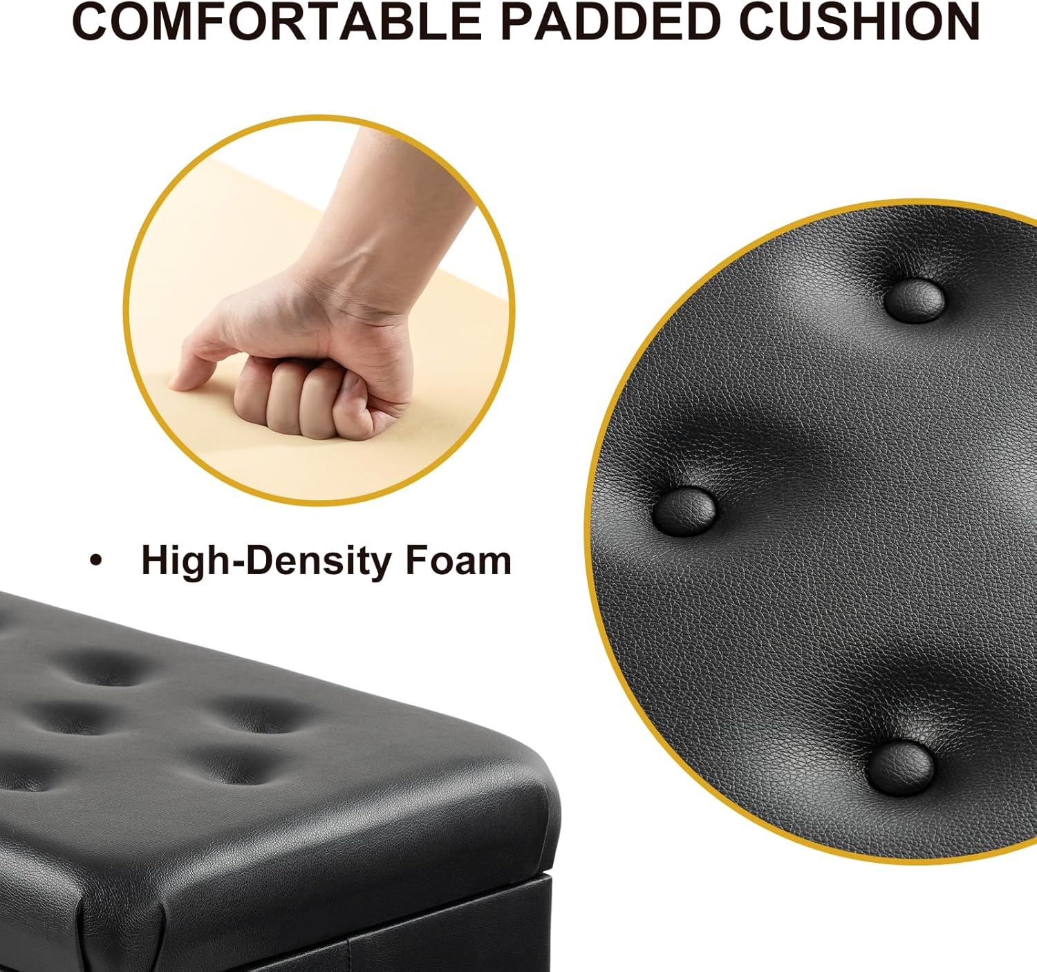 Adjustable Height Piano Bench with Storage, Keyboard Bench with High-Density Sponge Cushion,Curved Legs for Piano/Keyboard, Supports Duet Playing,Black