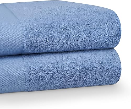 Miniatura 6 de ATEN Homeware Lujosas toallas de baño de algodón egipcio extra grandes de 21.16 ozm, 2 piezas de 32 x 68 pulgadas, altamente absorbentes y de secado