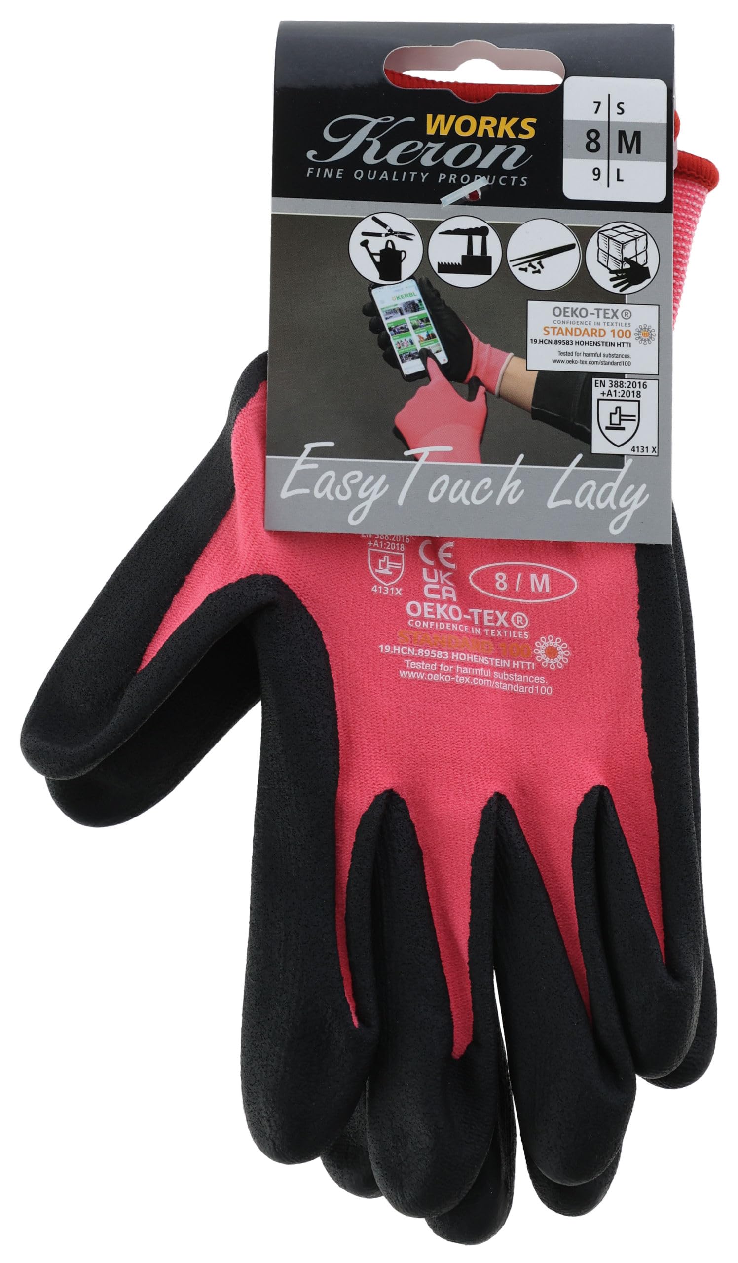 Keron Easytouch Guanti Donna In Nylon Touchscreen - Taglia Unica, Antiscivolo, Lavabili - 3