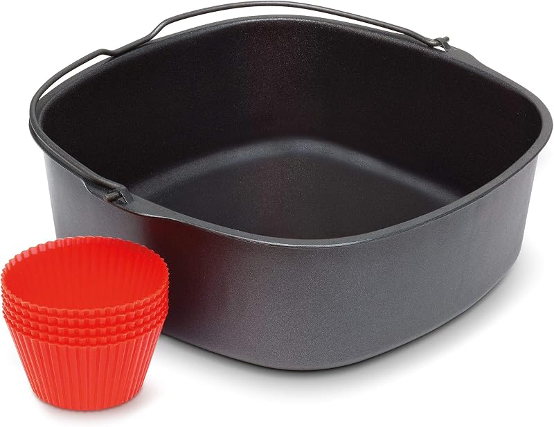 Philips HD9925/01 Airfryer sütőkészlet - sütőtálca és muffin formák, fém, fekete/piros