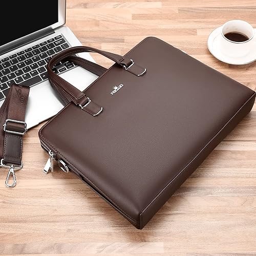 Miniatura 7 de FSD.WG Bolsa de negocios Maletín de cuero Bolso de negocios para computadora portátil para hombres