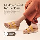 Frido Women's Arch Support Wedge Sandals, Orthopedic Cushioned Platform Heels with Anti-Slip Sole, Comfortable Slip-On Footwear for Office, Travel, Daily Wear & Long Standing -Deep Mustard |UK-9 gallery image