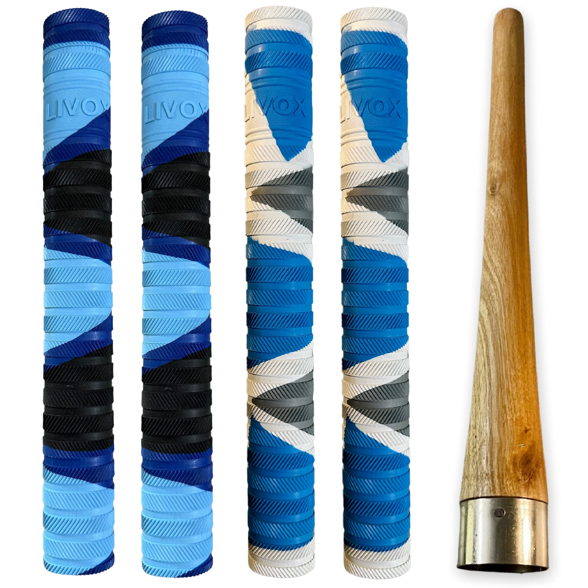 LIVOX Bracelet Ring Texture Cricket Bat Handle Rubber Grip with Cone for Better Shock Absorbing Cricket Accessories Gripper Cone, 4 Grips and 1 Wooden Cone (B0974S8QTP) Amazon Price History, Amazon Price Tracker