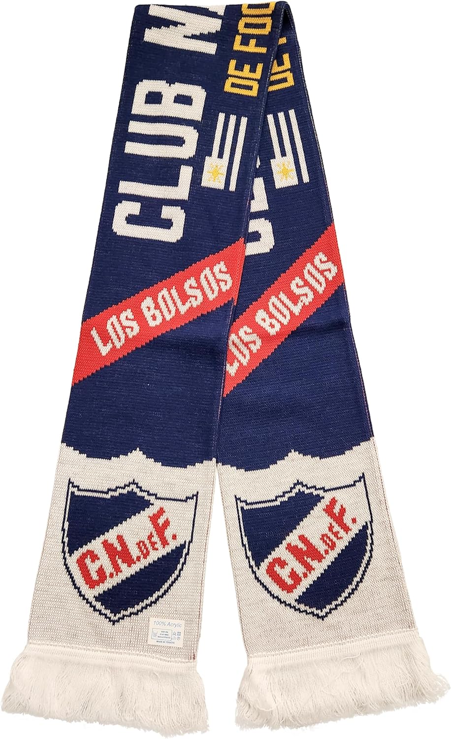Club Nacional De Futbol Scarf | Soccer Fan Scarf | Premium Acrylic Knit