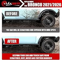 Vista 2 de Mabett Guardabarros para accesorios Ford Bronco 2021 2022 2023 2024 2025 4 puertas, sin perforación requerida, solo parte delantera, 2 piezas