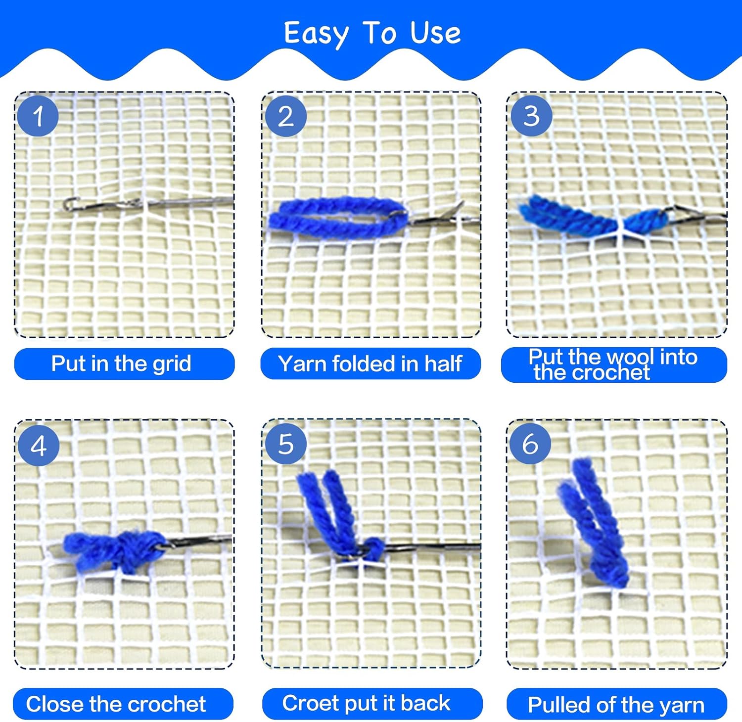 Numptain Latch Hook Kits for Adults,DIY Rug Kits Carpet Embroidery Sofa Cushion Dogs Only Pattern Color Printed Canvas,Beginners Handmade Needlework Crafts Home Decoration,20.5"x15"