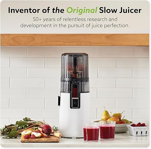 Miniatura 2 de Máquina exprimidora Hurom H70 de prensado en frío, exprimidor de masticación lenta fácil de limpiar, equilibrio ideal entre tamaño y función,