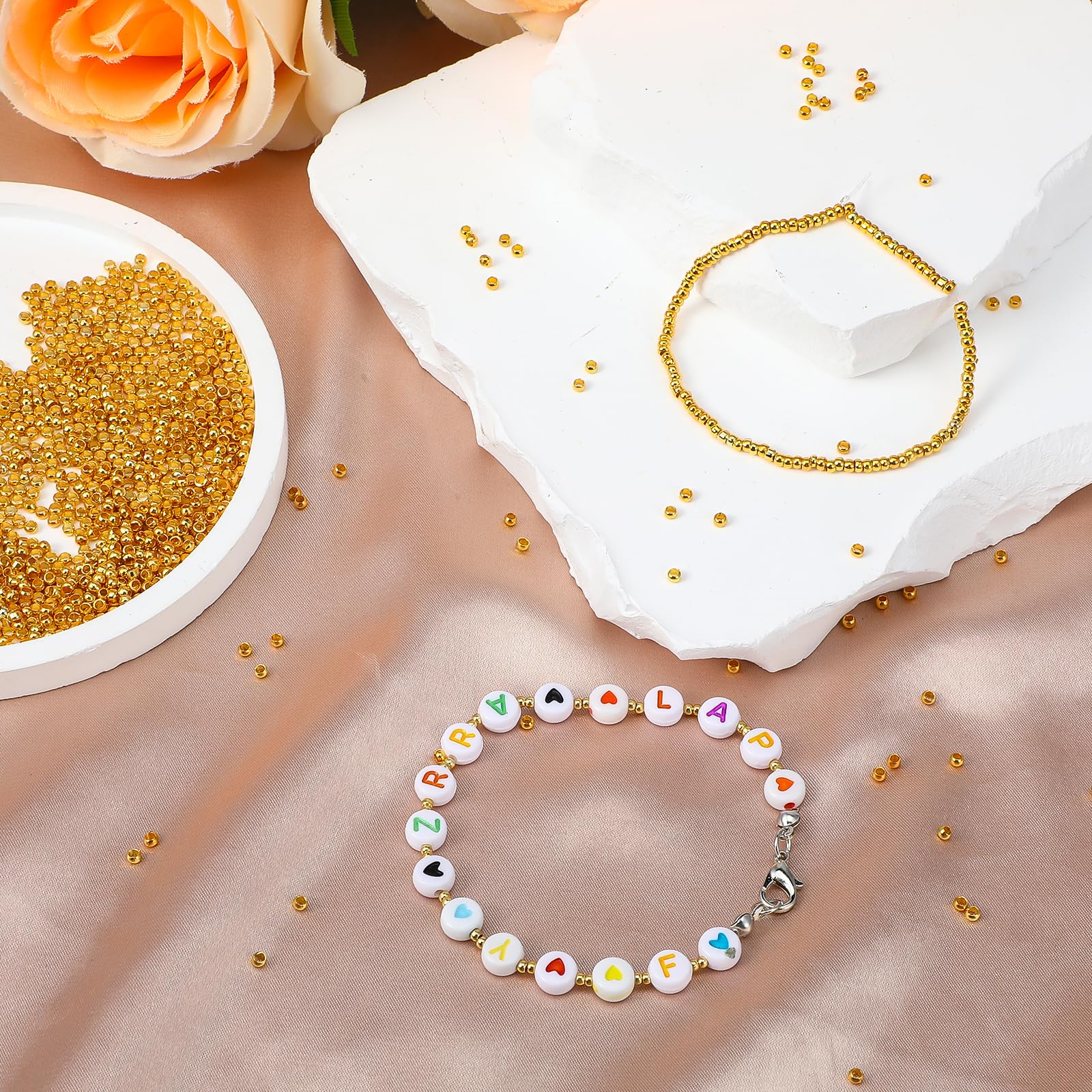 1000 Perline Da Schiacciare In Rame, 2,5 Mm, Oro E Argento, Per Gioielli Fai Da Te