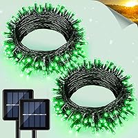 Vista 20 de 2 paquetes de luces solares de Navidad para exteriores, 158 pies 480 LED, luces de cuerda solares impermeables para exterior, 8 modos, luces