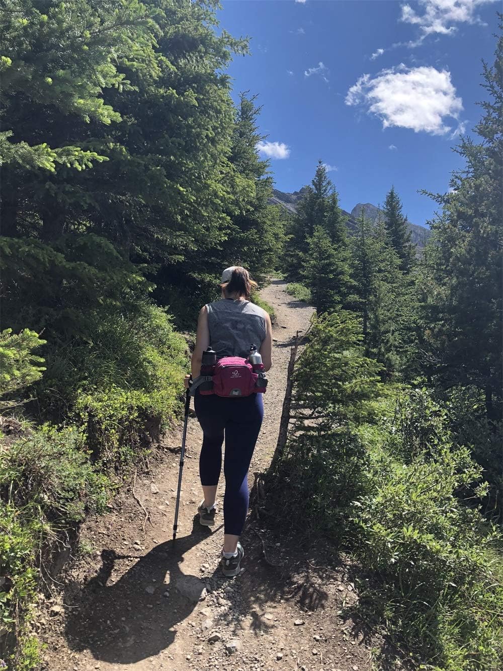 WATERFLY Fanny Pack Waist Bag: Fannie Pack 2 Water Bottle Holders Lumbar Belt Hiking Walking Running Jogging Camping Large Woman Man (Bottle Not Included) - Image 6