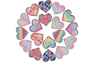 18pcs Colorful Iron Heart Spring Embroidered Applique Embellishments