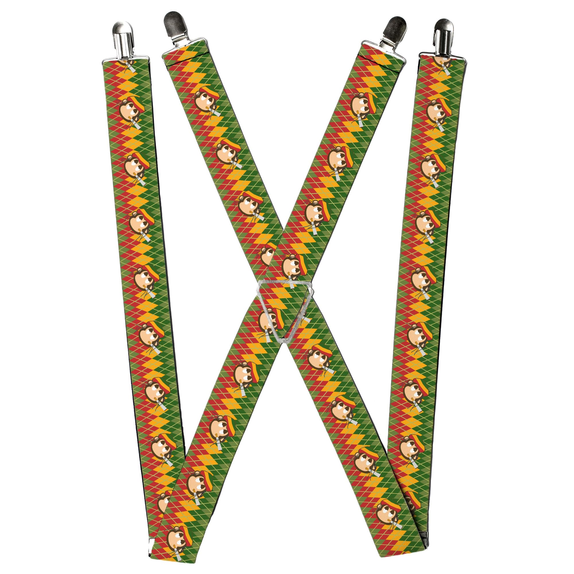 Buckle-Down Men's Suspender-Monkey, Multicolor, One Size