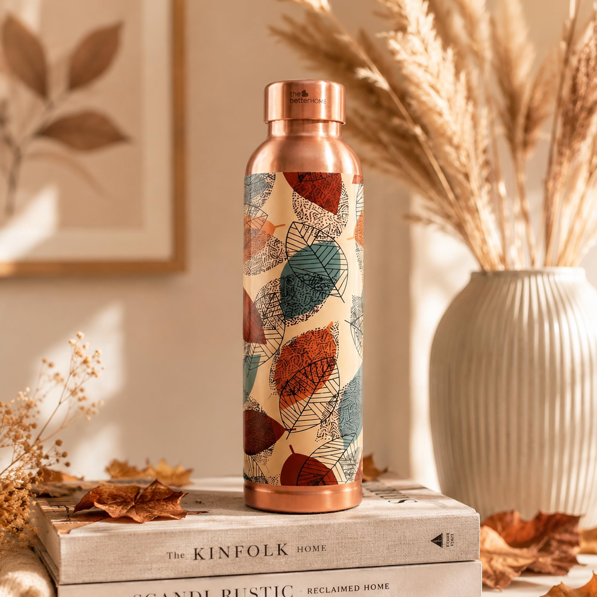 The Better Home Copper Water Bottle, Foliage, 950 ml