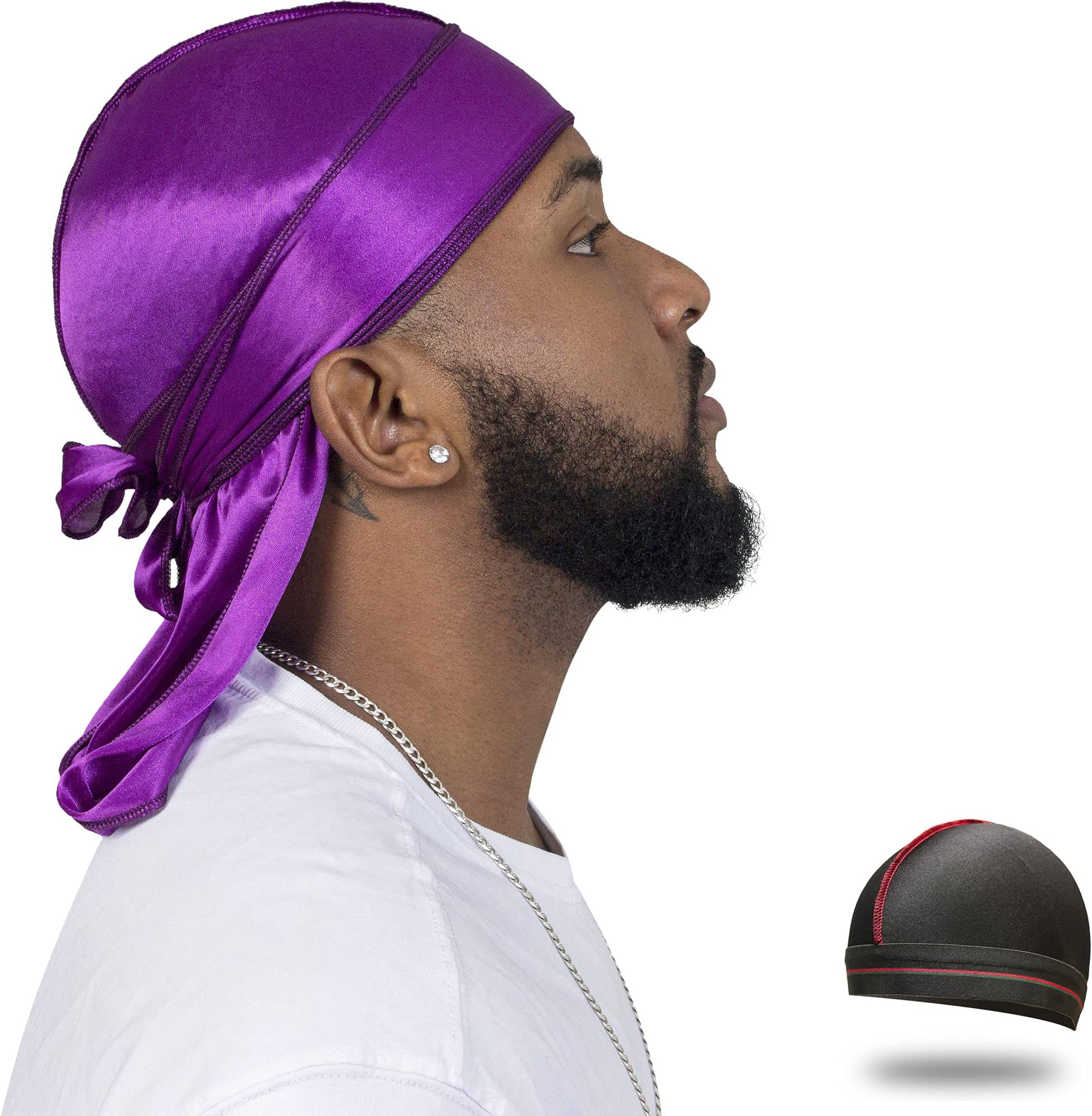 ForceWaveSilky Durag for Men Wave Cap Satin Dorag for Men Women 360 Wave
