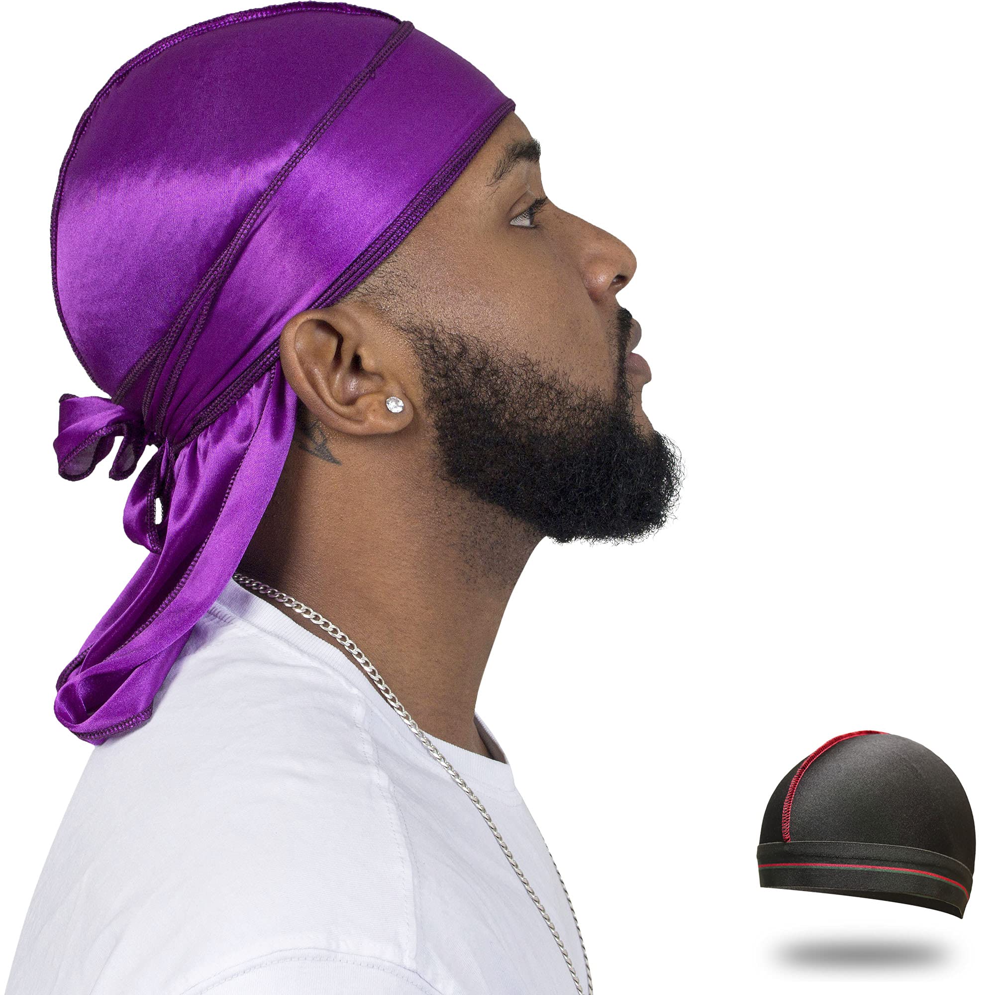 ForceWave Silky Durag for Men Wave Cap Satin Dorag for Men Women 360 Wave