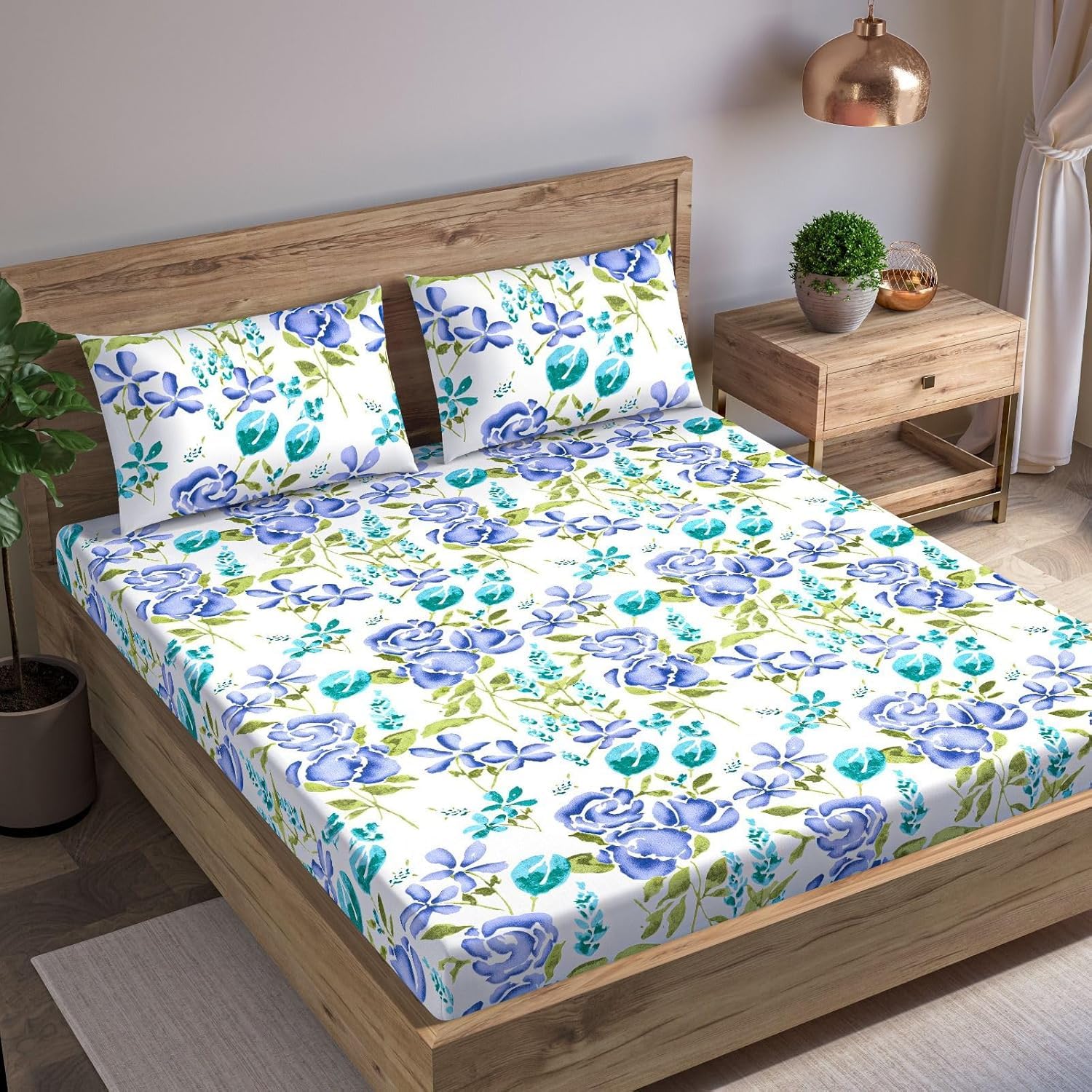 Cotton King Size Fitted Bed Sheet Set -16 Cotton King Size Fitted Bed Sheet Set -16