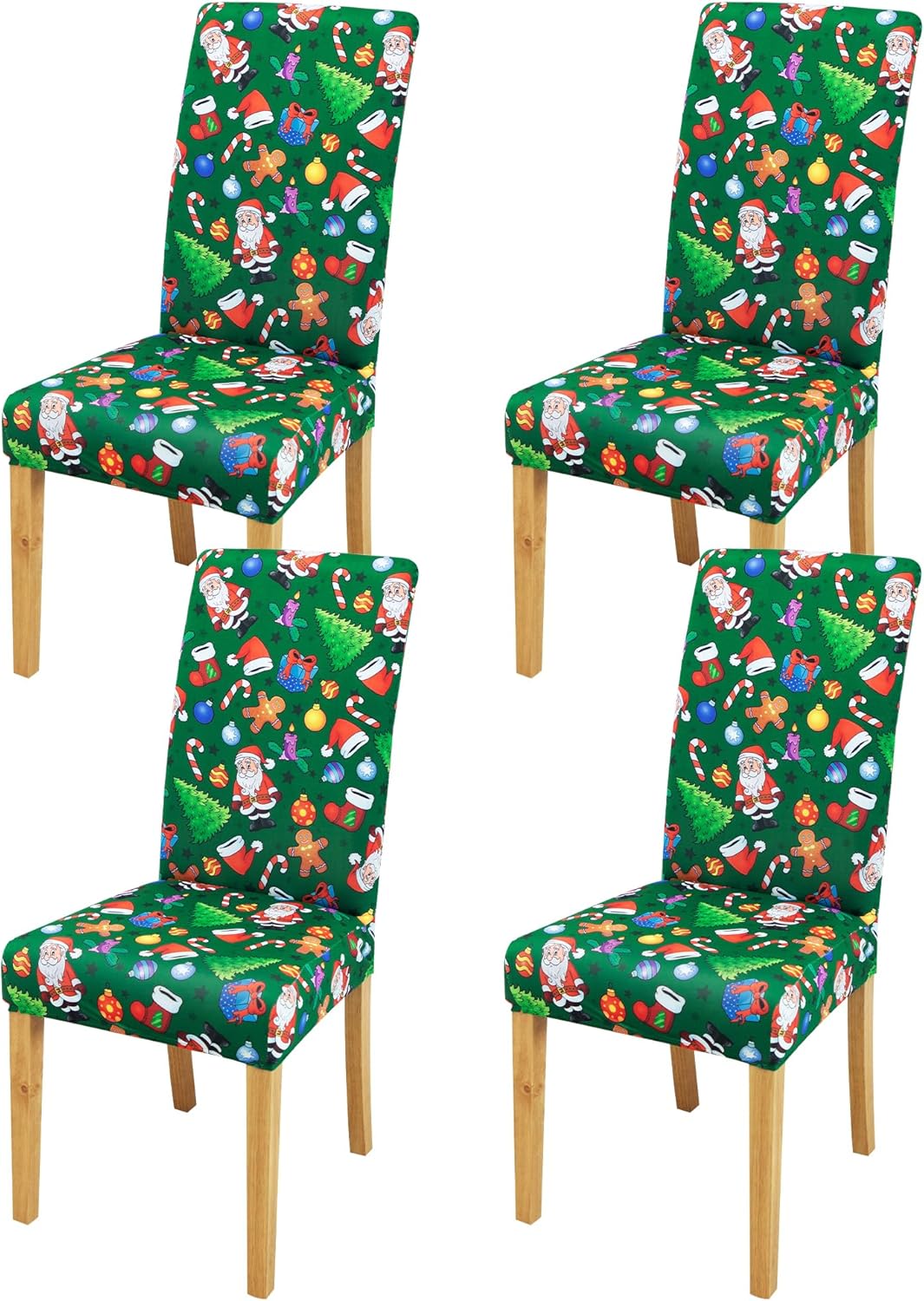 BIETYONE Christmas Chair Covers Set of 4 Stretchable