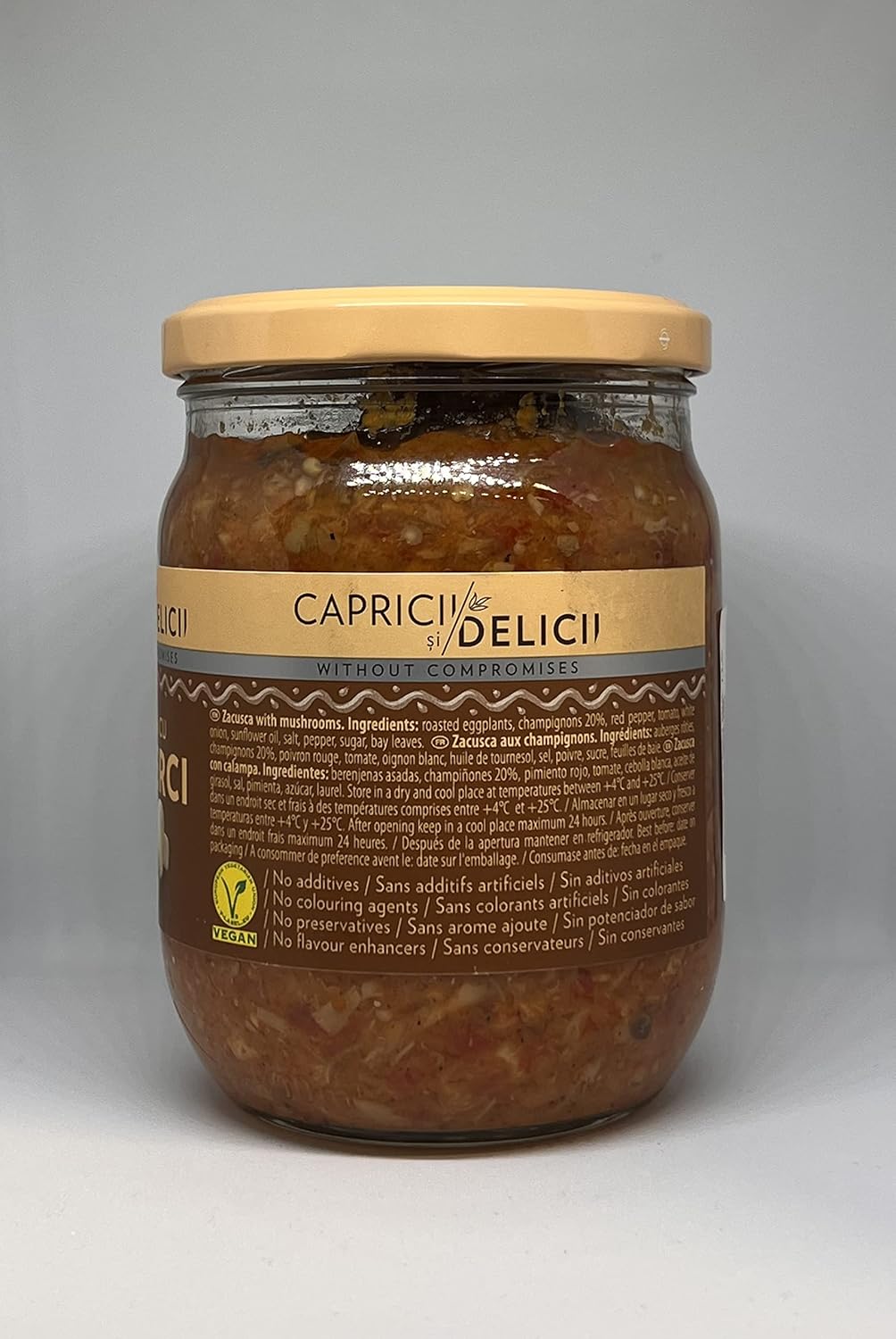 Zacusca cu Ciuperci I Mushroom Spread Zacusca I Ready to Eat I No preservatives, additives or artificial colors I Vegan I Capricii si Delicii 500 gr