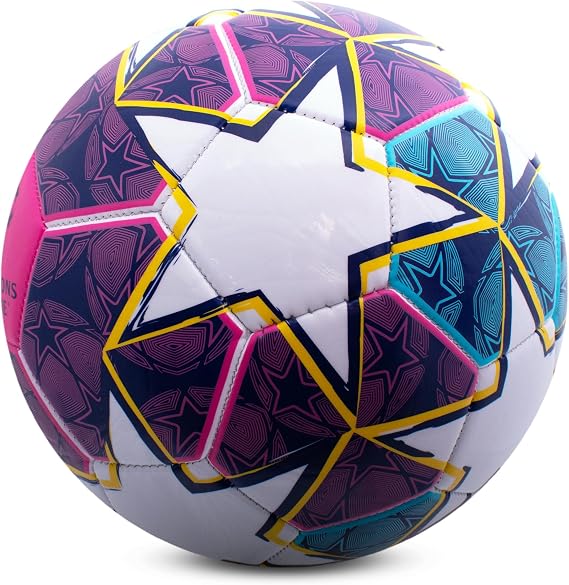 Hy-Pro UEFA Champions League Star Soccer Ball Size 5 Official UCL Soccerball, Durable Training & Match Play for Kids & Adults