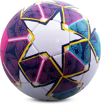 Hy-Pro UEFA Champions League Star Soccer Ball Size 5 Official UCL Soccerball, Durable Training & Match Play for Kids & Adults