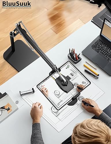 Miniatura 8 de Soporte de suelo para tablet con base estable de 11 libras, soporte giratorio de brazo elástico de altura ajustable, compatible con iPad Pro Air